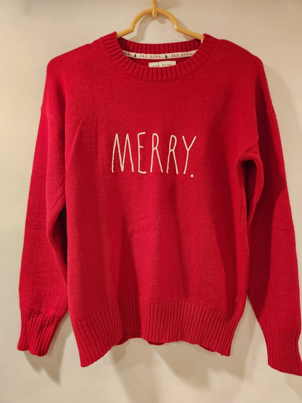 Rae Dunn Red Crewneck Sweater with "MERRY." Graphic Size S/P 🎄- Like New